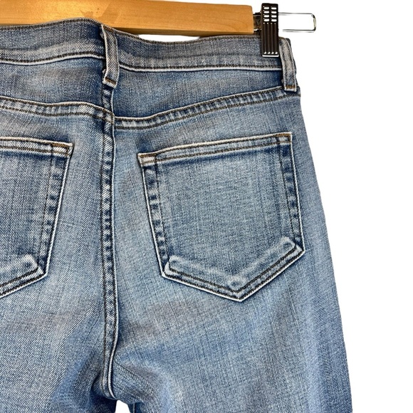 L'AGENCE Mid-Rise Skinny Jeans Distressed Light Wash Size 26 Raw Hem Blue Denim - Picture 12 of 13